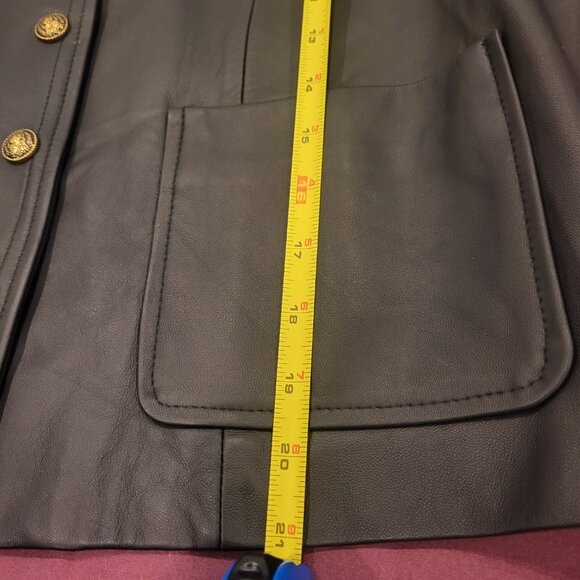 Designer Cropped Black Leather Women's Jacket NWT Medium - Picture 13 of 16